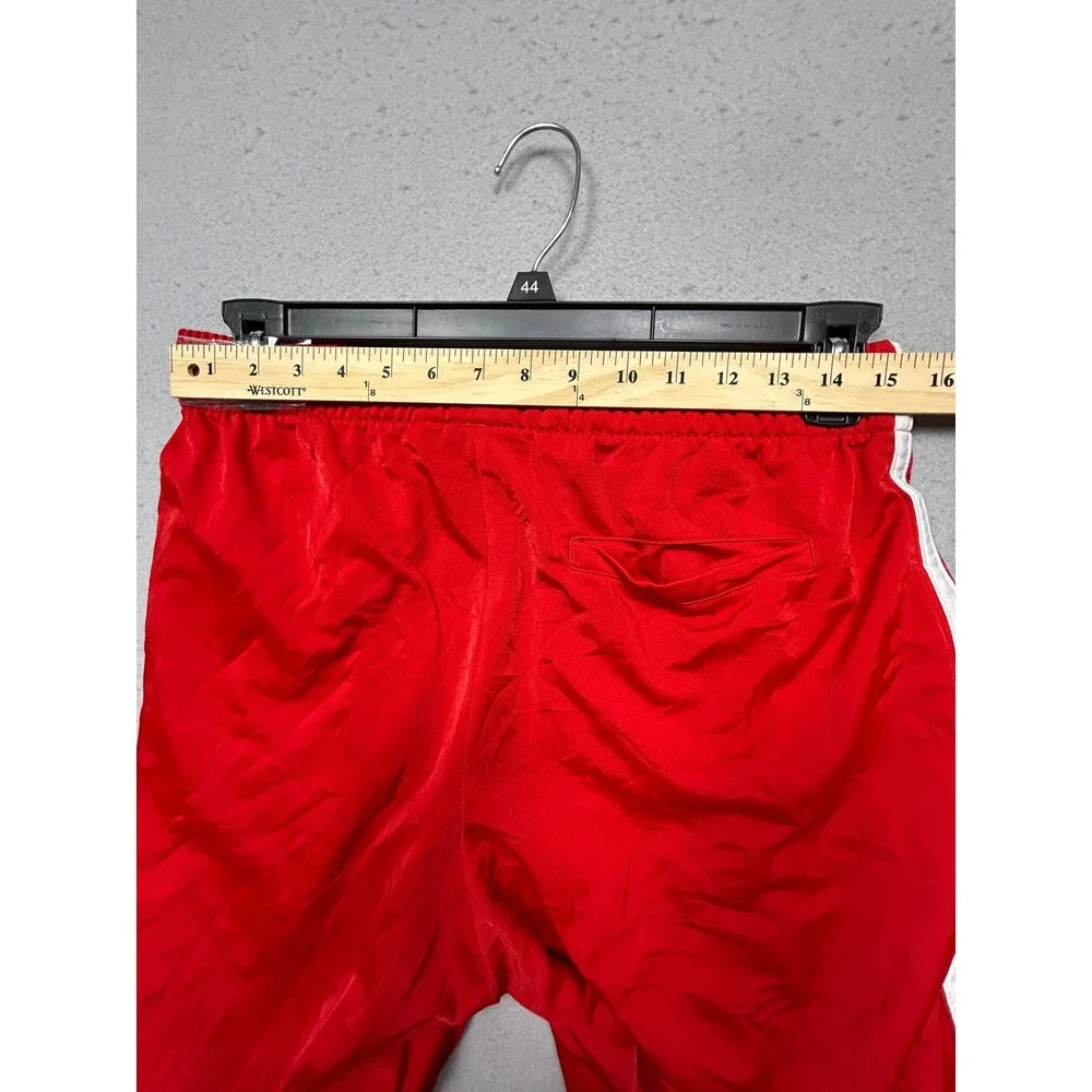 Adidas Track Pants Polyester Red Large Mens